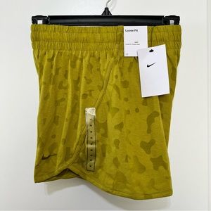 Nike Dri-FIT Breezy Girl’s High-Waisted Training Shorts, Animal Olive